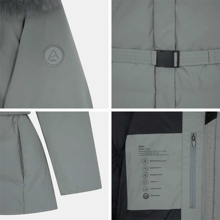 NEPA ネパ レディース コートダウン W PRIMIA BELTED DOWN JACKET プリミア ベルティッド ダウンジャケット ファー付き フード取外し ミドル丈 女性用 7K82068の画像