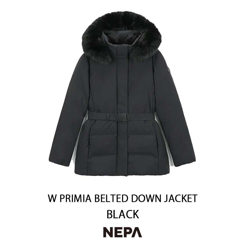 NEPA ネパ レディース コートダウン W PRIMIA BELTED DOWN JACKET プリミア ベルティッド ダウンジャケット ファー付き フード取外し ミドル丈 女性用 7K82068の画像