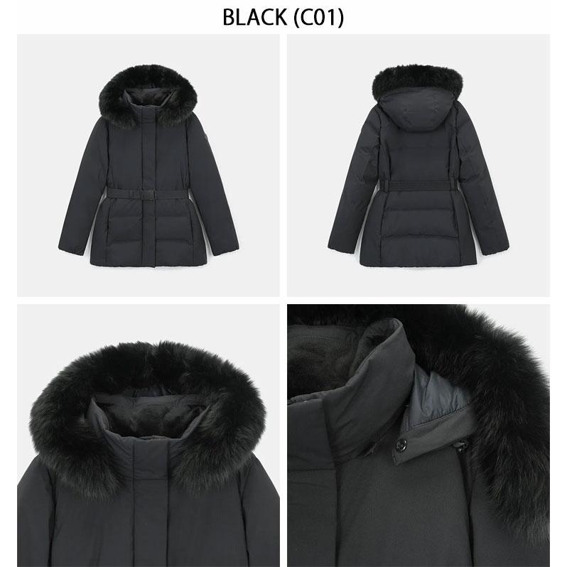 NEPA ネパ レディース コートダウン W PRIMIA BELTED DOWN JACKET プリミア ベルティッド ダウンジャケット ファー付き フード取外し ミドル丈 女性用 7K82068の画像