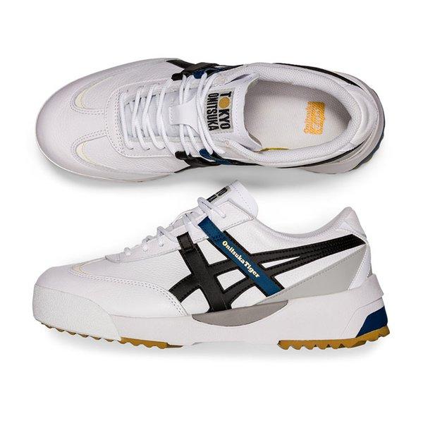 オニツカタイガー デレゲーション EX ホワイト ブラック ブルー レザー 厚底 Onitsuka Tiger（オニツカタイガー） スニーカー DELEGATION EX