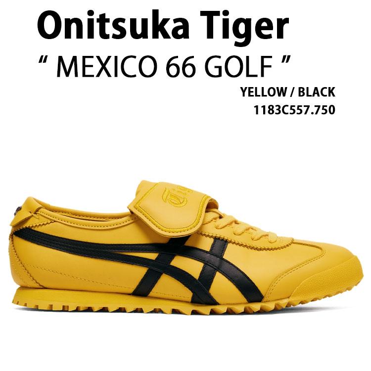  ゴルフシューズ ブラック/イエロー箱無し24.5cm ユニセックス Onitsuka Tiger（オニツカタイガー） ゴルフスニーカー MEXICO 66 GOLF