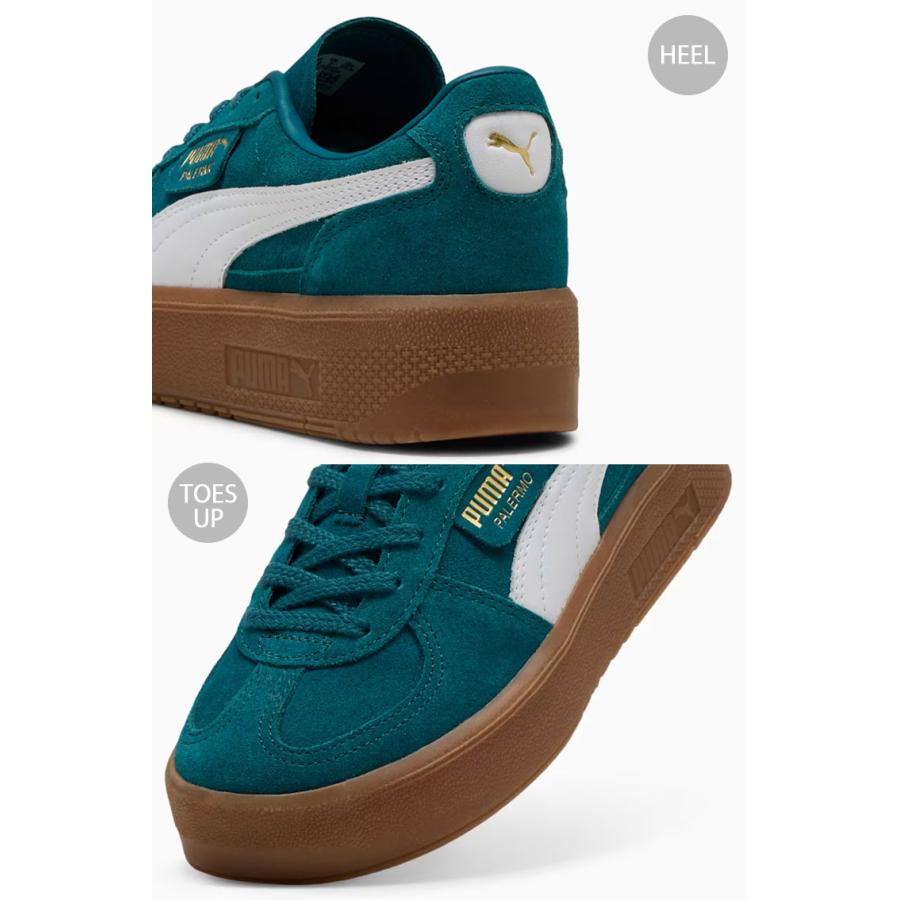 PUMA パレルモ エレヴェイタ 24cm グリーン 厚底 399348-02 PUMA（プーマ） スニーカー PALERMO ELEVATA WNS 399348-02 GREEN GUM