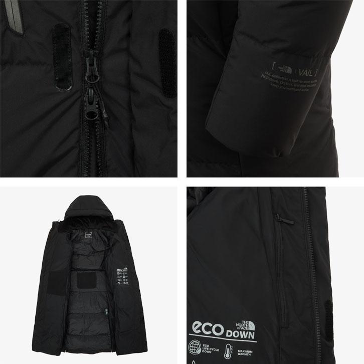 THE NORTH FACE ノースフェイス ダウンジャケット M'S VAIL DOWN COAT RDS ベイル ダウンコート ブラック ホワイト フード付き メンズ レディース NC1DR69A/Bの画像