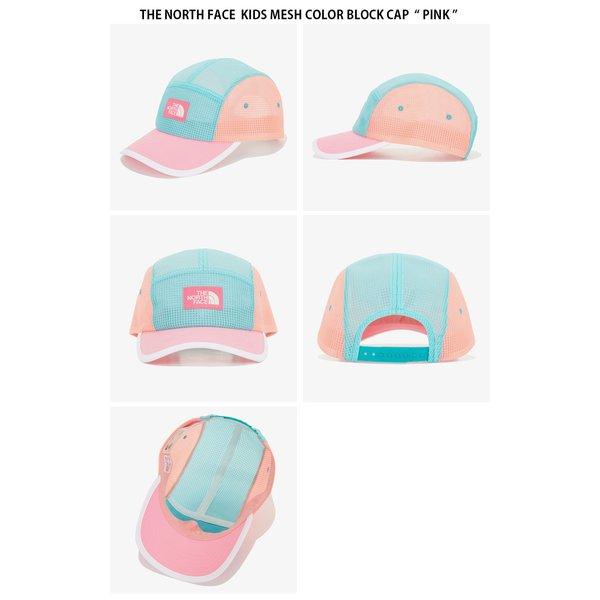 THE NORTH FACE ノースフェイス キッズ ベースボールキャップ KIDS MESH COLOR BLOCK CAP キャップ 帽子 メッシュ ロゴ 子供用 男の子 女の子 NE3CN01R/S/Tの画像