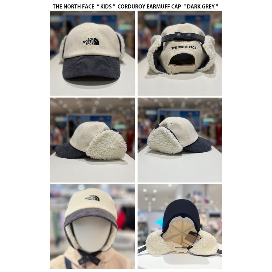 THE NORTH FACE ノースフェイス キッズ キャップ KIDS CORDUROY EARMUFF CAP コーデュロイ イヤーマフ キャップ 帽子 耳当て ロゴ 子供用 子ども用 NE3CP51R/S/Tの画像