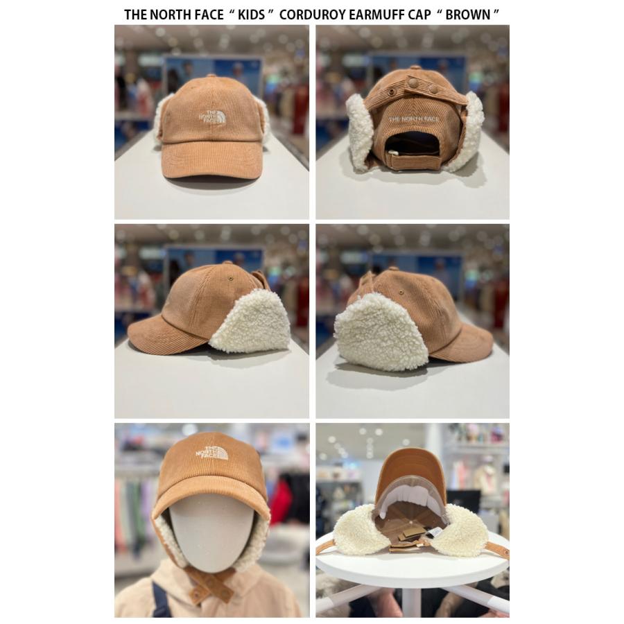 THE NORTH FACE ノースフェイス キッズ キャップ KIDS CORDUROY EARMUFF CAP コーデュロイ イヤーマフ キャップ 帽子 耳当て ロゴ 子供用 子ども用 NE3CP51R/S/Tの画像
