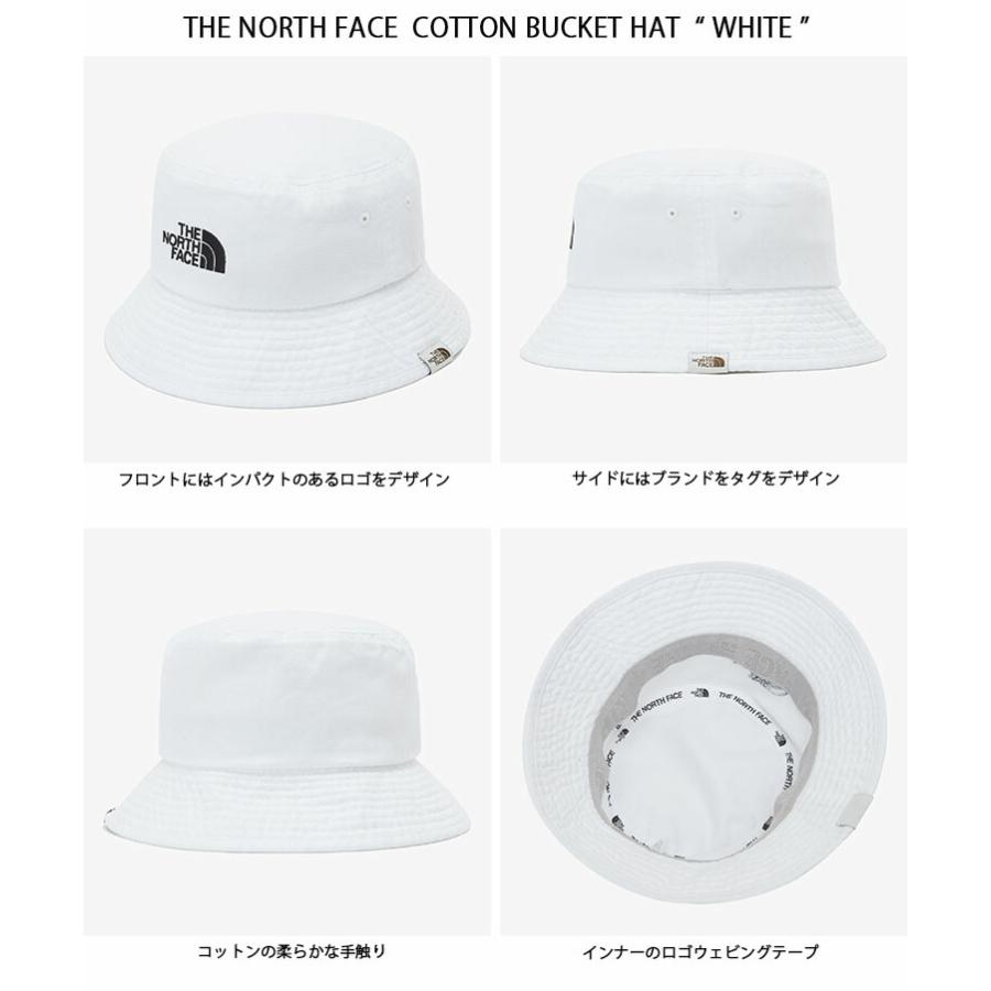 THE NORTH FACE ノースフェイス バケットハット COTTON BUCKET HAT ハット バケハ BEIGE CREAM WHITE 帽子 サファリハット NE3HP03K/L/M｜a-dot｜07