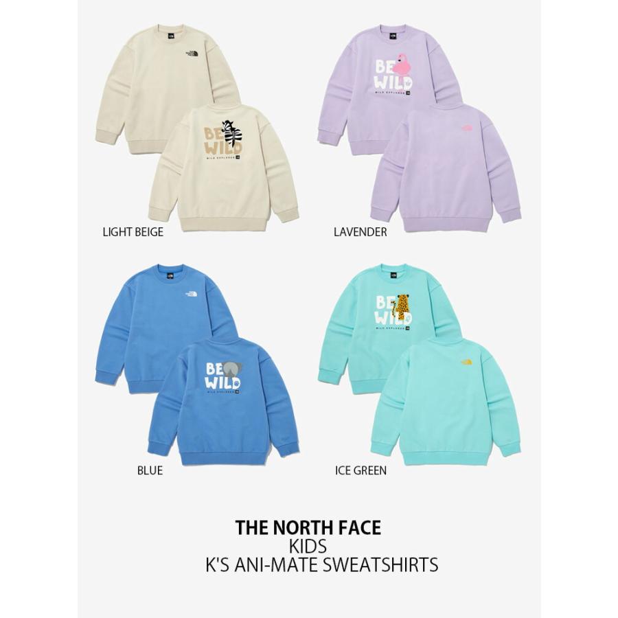 THE NORTH FACE ノースフェイス キッズ スウェット K'S ANI-MATE SWEATSHIRTS アニマルメイト スウェットシャツ 長袖 トレーナー 子供用 NM5MP03S/T/U/Vの画像