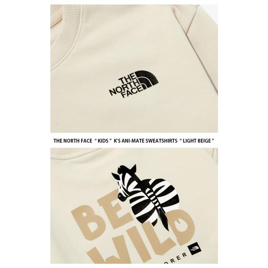 THE NORTH FACE ノースフェイス キッズ スウェット K'S ANI-MATE SWEATSHIRTS アニマルメイト スウェットシャツ 長袖 トレーナー 子供用 NM5MP03S/T/U/Vの画像
