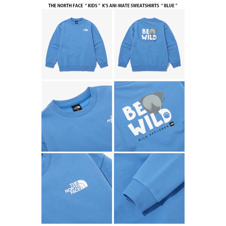 THE NORTH FACE ノースフェイス キッズ スウェット K'S ANI-MATE SWEATSHIRTS アニマルメイト スウェットシャツ 長袖 トレーナー 子供用 NM5MP03S/T/U/Vの画像