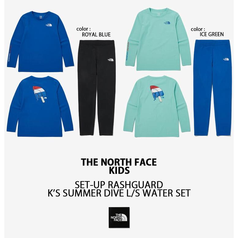 THE NORTH FACE ノースフェイス キッズ セットアップ K'S SUMMER DIVE L/S WATER SET ラッシュガード 水着 レギンス 冷感素材 BLUE GREEN 水遊び NT7TP04S/V｜a-dot｜04