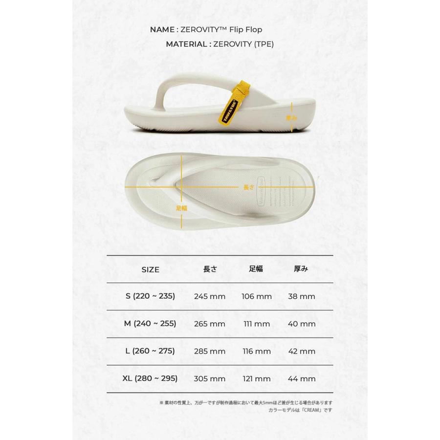 TAW＆TOE トー＆トー サンダル FLIP FLOP V2 ZEROVITY S25 CREAM フリップフロップ 一体型サンダル 一体形成  シャワーサンダル スライドサンダル くすみカラー｜a-dot｜08