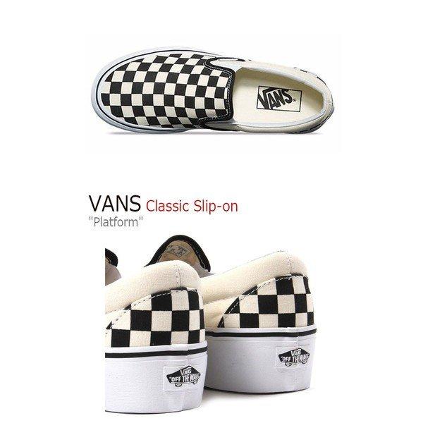 VANS バンズ 厚底 チェッカーボード CHECKERBOARD プラットフォーム PLATFORM スリッポン SLIP-ON ブラック BLACK VN00018EBWW｜a-dot｜03