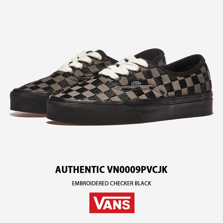 VANS バンズ スニーカー AUTHENTIC EMBROIDERED CHECKER BLACK