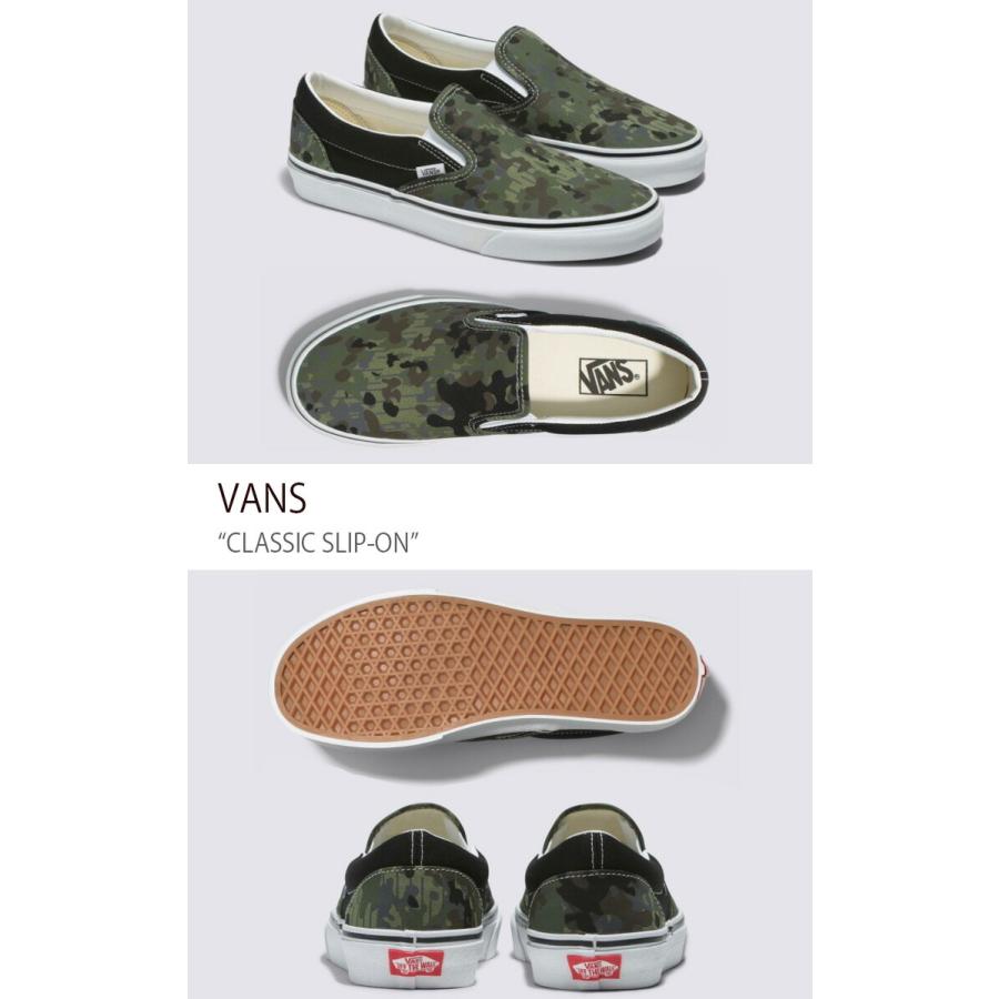 VANS（ヴァンズ） バンズ スニーカー CLASSIC SLIP-ON RAIN CAMO GREEN 