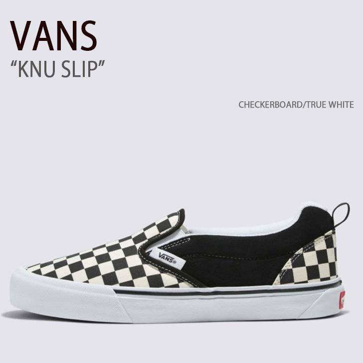 VANS バンズ スニーカー KNU SLIP CHECKERBOARD TRUE WHITE VN0009QDQXH ニュースリップ チェッカーボード VANS（ヴァンズ） バンズ スニーカー KNU SLIP CHECKERBOARD TRUE