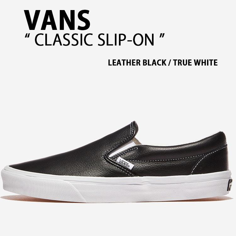VANS バンズ スニーカー CLASSIC SLIP-ON LEATHER BLACK TRUE