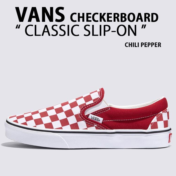 VANS バンズ スニーカー CLASSIC SLIP-ON CHECKERBOARD CHILI