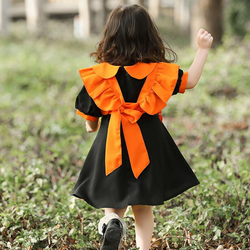 かぼちゃ 衣装 パンプキン コスプレ ハロウィン コスチューム 子供服 子供 ジャックオーランタン 仮装 ワンピース カチューシャ付き 魔女 女の子 | ブランド登録なし | 05