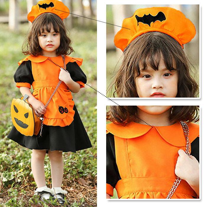 かぼちゃ 衣装 パンプキン コスプレ ハロウィン コスチューム 子供服 子供 ジャックオーランタン 仮装 ワンピース カチューシャ付き 魔女 女の子 | ブランド登録なし | 06