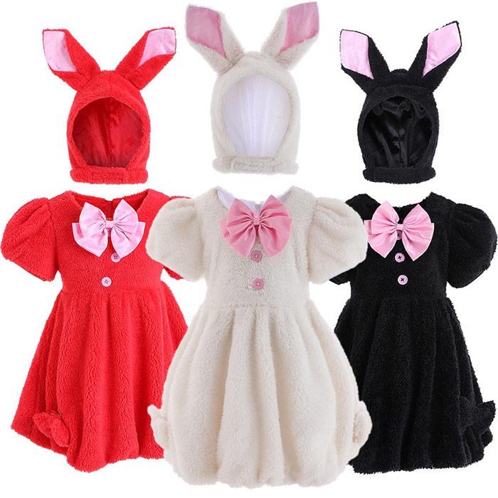 うさぎ コスプレ 子供用 うさぎ コスプレ 着ぐるみ ホワイト ウサギ キッズ コスチューム 帽子付き ハロウィン 仮装 子供 女の子 | ブランド登録なし | 09