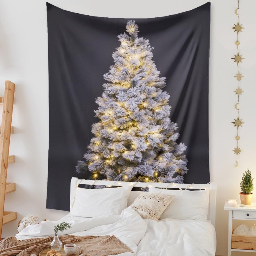 クリスマス タペストリー 雪 ホワイトクリスマス スノー 壁掛け クリスマスツリー ホワイトツリー パーティ インスタ映え | ブランド登録なし | 02