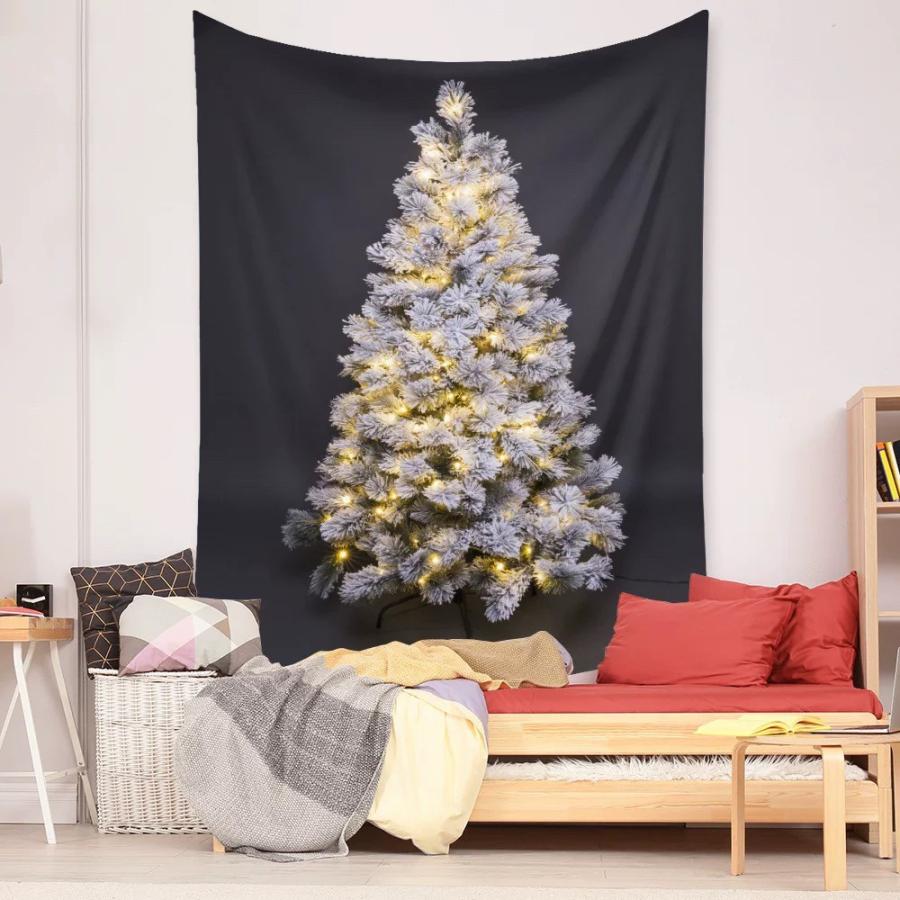 クリスマス タペストリー 雪 ホワイトクリスマス スノー 壁掛け クリスマスツリー ホワイトツリー パーティ インスタ映え | ブランド登録なし | 05