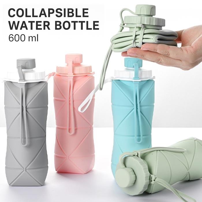折りたたみ 水筒 600ml シリコン 携帯ボトル 折りたたみ くるくる水筒 軽量 耐熱  4色展開 シリコンボトル コンパクト（Yahoo!・あ〜e-shop！）
