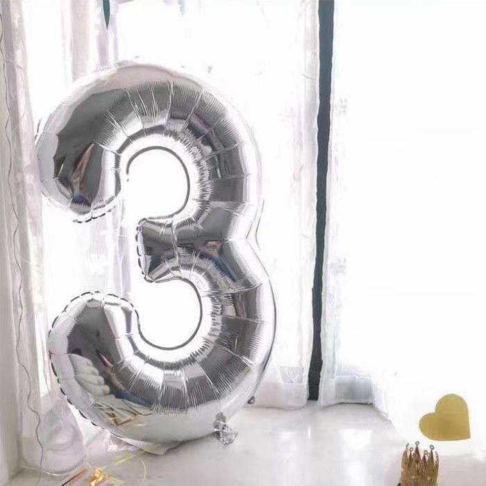 約90cm 大きい 数字 風船 バルーン 誕生日 ナンバー 数字 大きい 風船 ゴールド シルバー 飾り付け 飾り 飾りつけ 0から9まで  数字バルーン インスタ映え | ブランド登録なし | 03