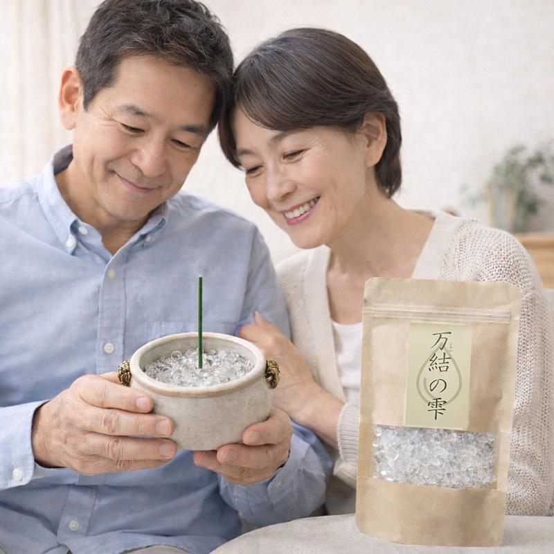 万結の雫 香炉用水晶 香炉石 線香灰代替 天然石 洗える 仏壇 お墓参り