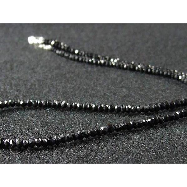 ブラックスピネルネックレス 本物 4mm玉 56cm 57cm 58cm 59cm 60cm 