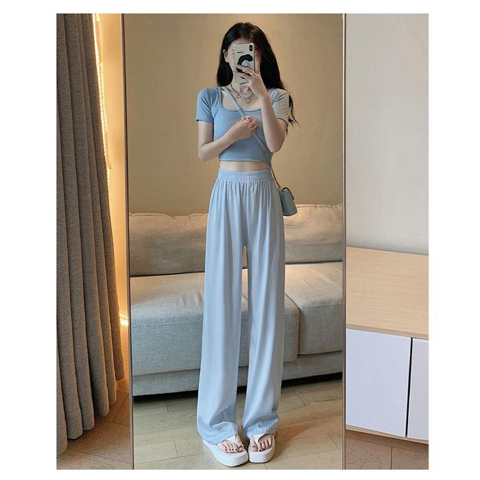 sirone ライトブルーワイドパンツ sirone(シロネ)ダークブルー デニム