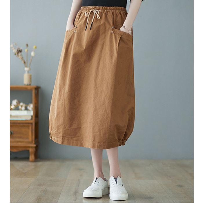 裾絞りバルーンスカート レディース ミモレ ボトムス つぼみスカート