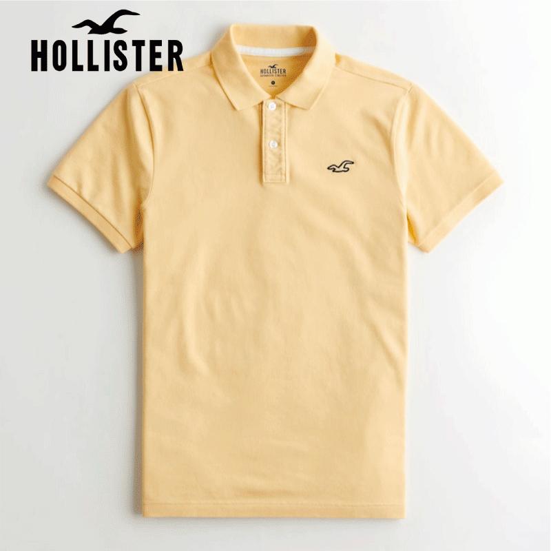 ホリスター HOLLISTER メンズ とっておきし新春福袋 ポロシャツ 半袖 ソフトで伸縮性 ストレッチポロ イエロー 安心と信頼 ピケ素材