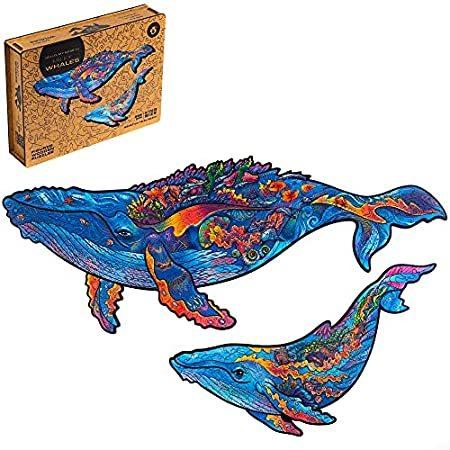 特別価格UNIDRAGON 木製パズル ジグソー、大人と子供への最高のギフト、ユニークな形のジグソー ピース、ミルキーなクジラ、43 x 27 cm、268 好評販売中 ジグソーパズル 【爆売りセール開催中！】