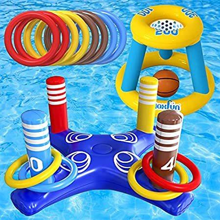 最安値で  特別価格Max Fun Pool Floats Toys Games Set - Floating Basketball Hoop Inflatable Cr好評販売中 家庭用プール