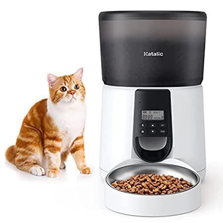 【お得】 Cat Automatic 特別価格Upgraded Feeder, Slid好評販売中 Dispenser Food Cat 4L Clog-free KATALIC その他食器、餌やり、水やり用品