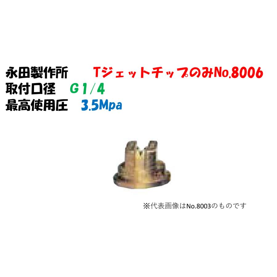 除草剤専用ノズル Tジェットチップのみ No.8006 （真鍮製） 1104900