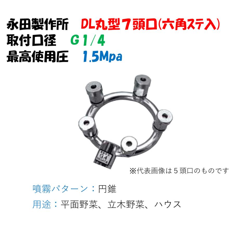 ドリフト低減ノズル DL丸形7頭口 （六角ステ入） （G1/4） 1151600
