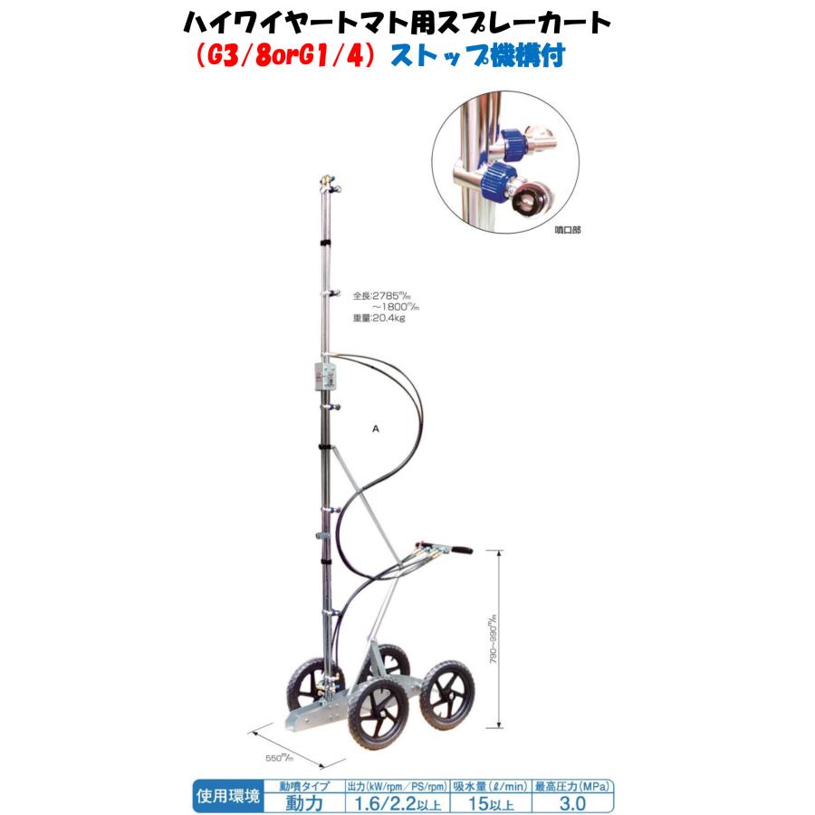 ハイワイヤートマト用スプレーカート （G3/8 or G1/4）永田製作所
