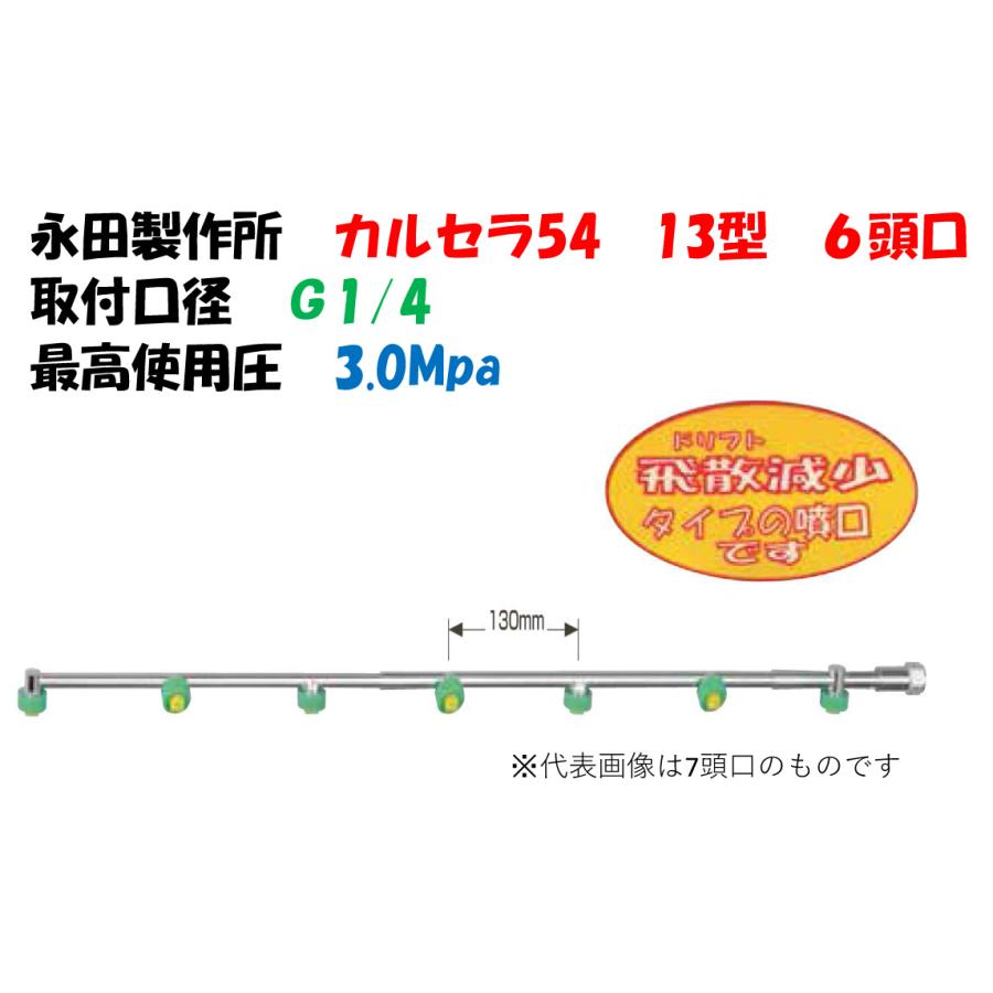 永田製作所 カルセラ54 13型 多頭噴霧ノズル 6頭口 G1/4 1265000