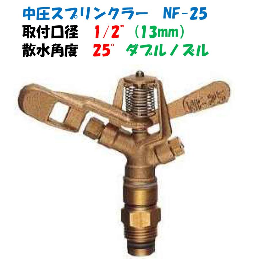 金属製 中圧スプリンクラー 全円 NF-25 取付ねじ R1/2”（13mmオスネジ