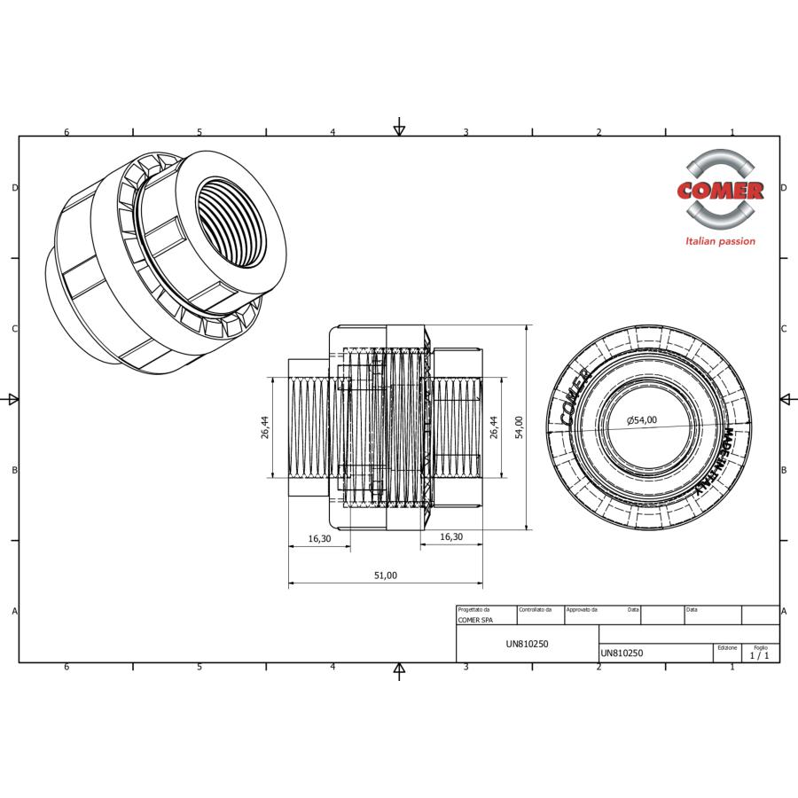 PVC製 ユニオン CUN-20 3/4”メスネジ（20mm） 液肥混入器 配管