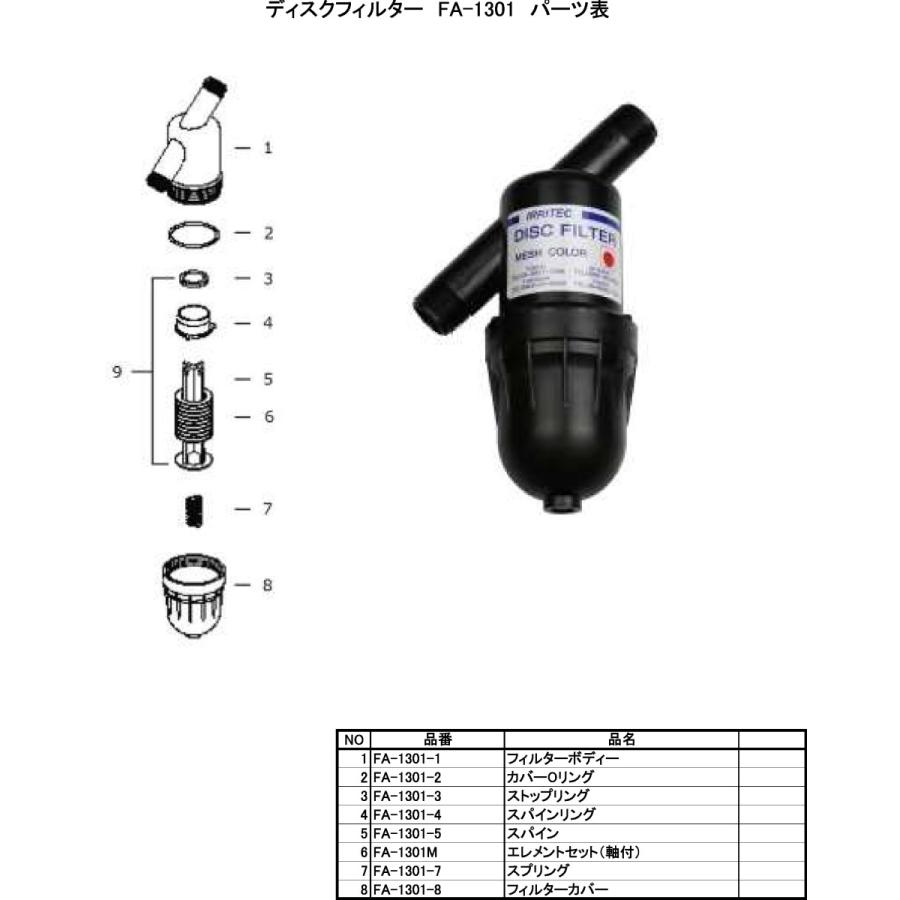 ディスクフィルター交換用パーツ No,2カバーOリング FA-1301-2