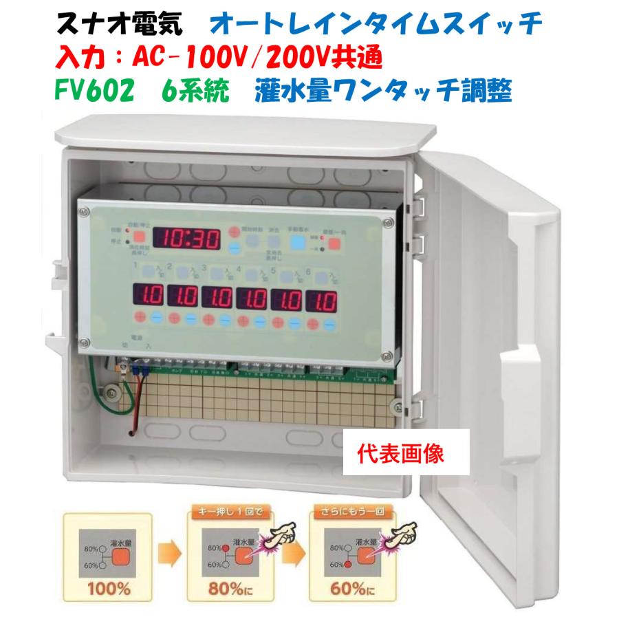 特殊磁気回路装置　ウォーターシステム　インクリーズ 電気式24時間タイマー FV602 6系統（6回路用）雨センサー使用可能