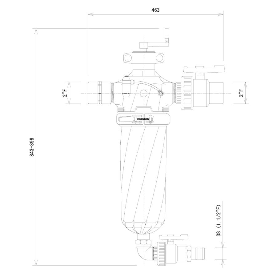 イリテック　半自動洗浄　スクリーンフィルター　フィルター掃除が楽　FZ-1726　口径50mm