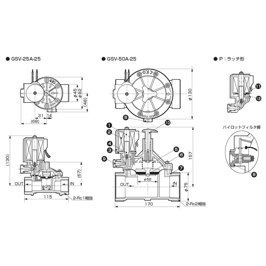 CKD製 樹脂製 電磁弁 10台 GSV-25A-25 25mm ねじ込み式 AC-100V AC