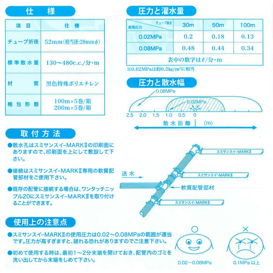 スミサンスイ マークII 100m 5巻セット 噴霧散水タイプ WB8031 灌水