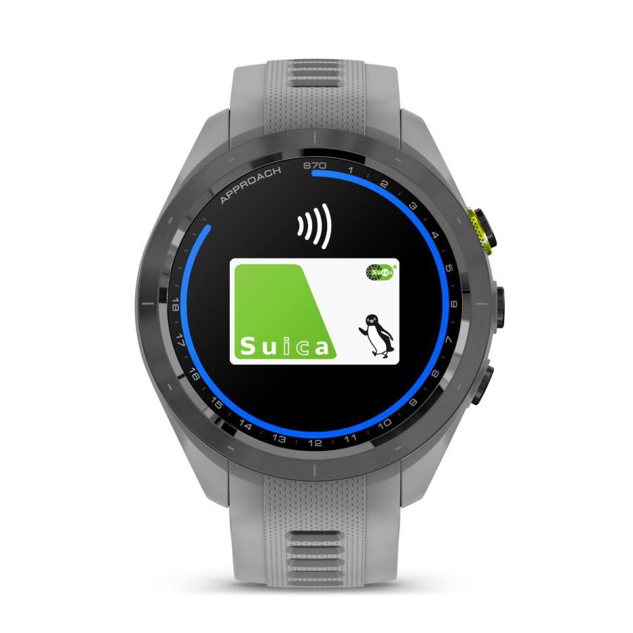 ガーミン正規販売店 Approach S70 42mm Gray Suica 対応 アプローチ GPS ゴルフ コースマップ スイング ショット追跡 高低差情報 日本正規品 010-02746-21の画像