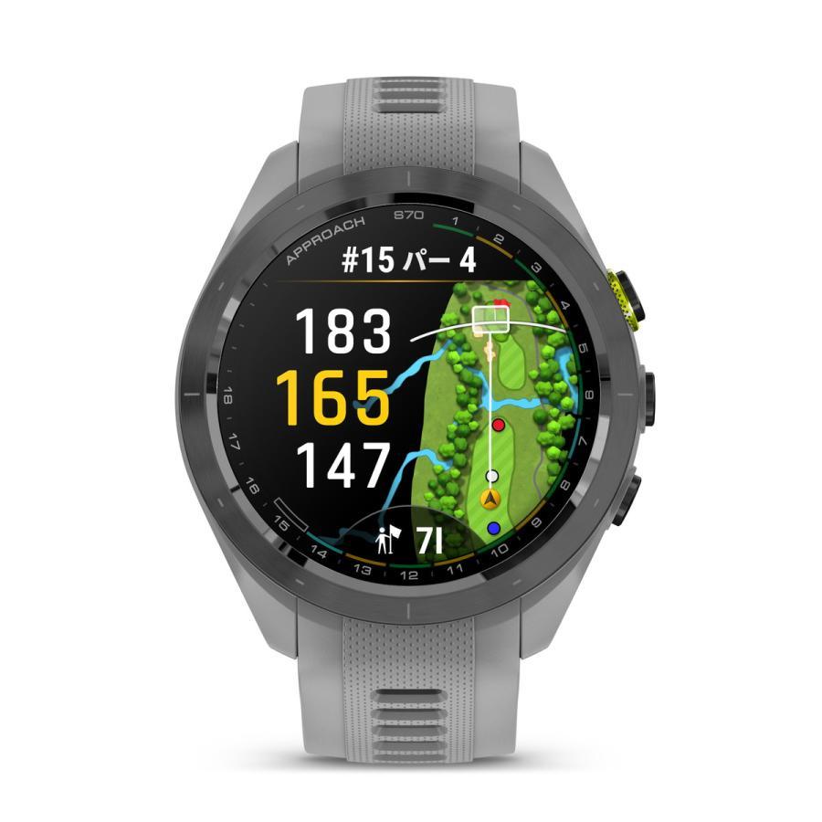 ガーミン正規販売店 Approach S70 42mm Gray Suica 対応 アプローチ GPS ゴルフ コースマップ スイング ショット追跡 高低差情報 日本正規品 010-02746-21の画像